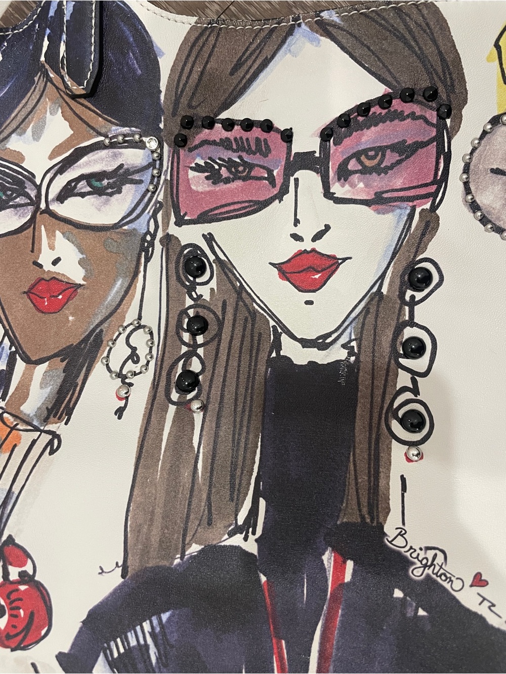Brighton Manhattan Soft Tote Fashionista Tom Clancy Art Bag - Picture 8 of 16